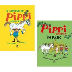 Pachet format din 2 carti O cunosti pe Pippi Sosetica?, Pippi Sosetica in parc
