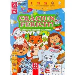 Craciun fericit. Carte de colorat cu animale