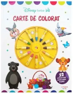 Disney Bebe. Carte de colorat. 12 creioane mici pentru maini de pitici de Disney