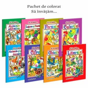 Pachet carti de colorat format A4 - 8 titluri