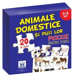 Puzzle pentru podea - Animale domestice - 3-6 Ani de Anonim