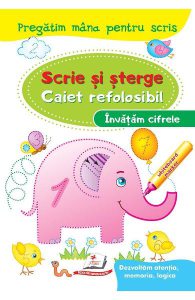 Scrie si sterge: Invatam cifrele. Caiet refolosibilWhiteboard marker