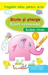 Scrie si sterge: Invatam cifrele. Caiet refolosibilWhiteboard marker