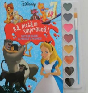 Disney. Sa pictam impreuna! Carte de colorat cu pensule si acuarele (format mic)