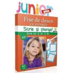 Scrie si sterge! Junior Plus. Fise de desen cu animale