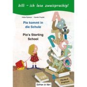 Pia kommt in die Schule. Kinderbuch Deutsch-Englisch mit Leseratsel