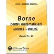 Borne pentru matematicieni. Algebra si Analiza, Clasele 9-12 de Lucian-Georges Ladunca