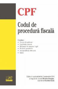 Codul de procedura fiscala Act. 2 Septembrie 2018