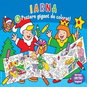 Set 6 postere gigant de colorat - Iarna