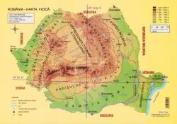 Plansa: Romania. Harta fizica de Anonim