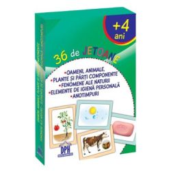 36 de jetoane. Oameni, animale, plante si parti componente, fenomene ale naturii, elemente de igiena personala, anotimpuri