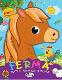 Ferma. Carte de colorat cu activități de Dreamland Publications