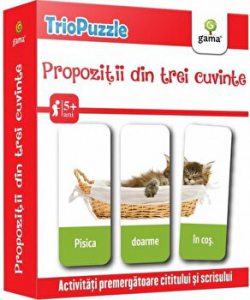 Propozitii din trei cuvinte. Activitati premergatoare cititului si scrisului. TrioPuzzle