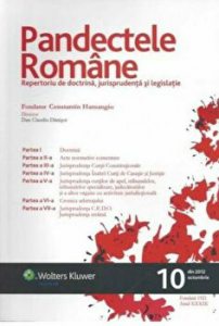 Pandectele romane nr. 8/2010. Repertoriu de doctrina, jurisprudenta si legislatie