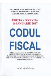 Codul Fiscal Act. 16 Ianuarie 2017