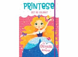 Printese - Set de colorat cu creioane si autocolante