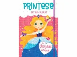 Printese - Set de colorat cu creioane si autocolante