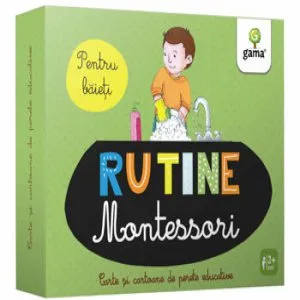 Rutina zilnica Montessori pentru baieti - Cartoane de perete educative si decorative