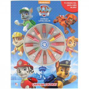Paw Patrol. Carte de colorat. Contine 12 creioane cerate