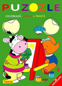 Puzzle - Coloreaza, lipeste si invata. Cercul