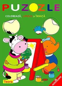 Puzzle - Coloreaza, lipeste si invata. Cercul