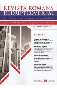 Revista romana de drept comercial. Nr.1 Ianuarie-martie 2020
