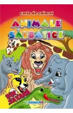 Animale salbatice din savana carte de colorat