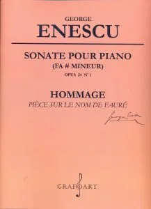 George Enescu - Sonate Pour Piano Opus 24 Nr.1 de George Enescu