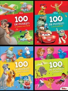 Set 100 de povesti cu eroii preferati (4 carti) de Disney