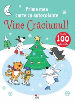 Prima mea carte cu autocolante. Vine Craciunul!
