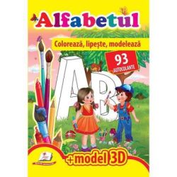 Alfabetul. Coloreaza, lipeste, modeleaza. 93 autocolante   model 3D