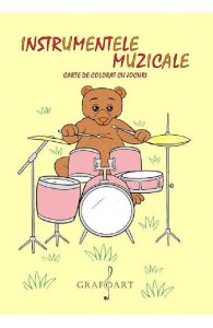 Instrumentele muzicale. Carte de colorat cu jocuri