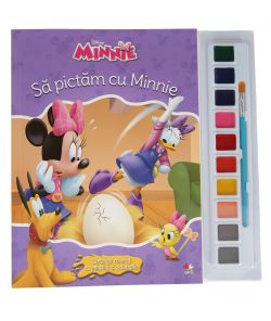 Disney. Minniea. Sa pictam cu Minnie. Carte de colorat cu pensula si acuarele