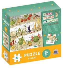 In lumea fructelor si a legumelor cu micul catel de usturoi - Puzzle gigant