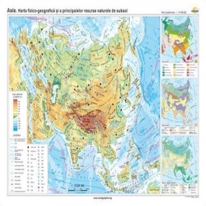 Asia. Harta fizico-geografica si a principalelor resurse naturale de subsol