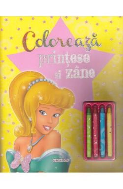 Coloreaza printese si zane( 4 creioane)