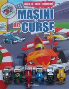 Joaca-te, scrie, coloreaza - Masini de curse