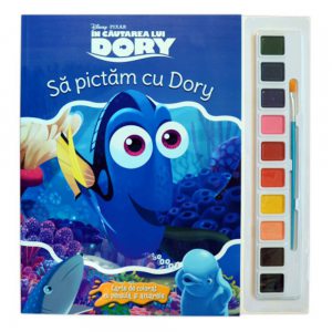 Sa pictam cu Dory. Carte de colorat cu pensula si acuarele