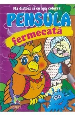 Pensula fermecata. Ma distrez si cu apa colorez. Bufnita