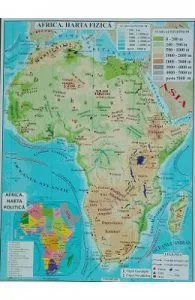 Africa + Australia de Harta Fizica A3