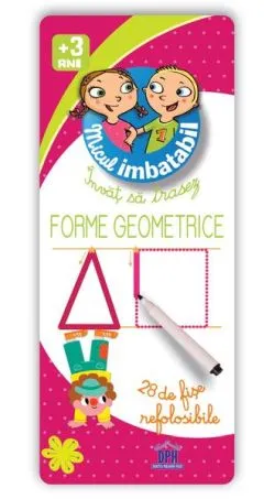 Micul imbatabil. Scrie și șterge. Învăț să trasez forme geometrice (28 de fișe refolosibile   pix)