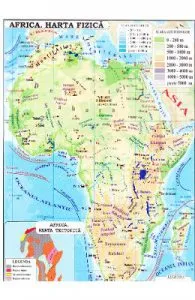 Africa + Australia de Harta fizica 1:40.000.000 (pliata)