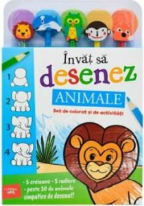 Invat sa desenez. Animale. Set de colorat si de activitati
