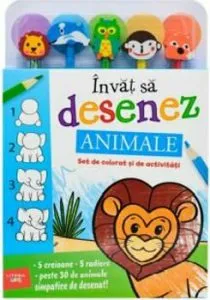 Invat sa desenez. Animale. Set de colorat si de activitati
