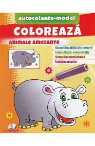 Coloreaza animale amuzante. Autocolante model