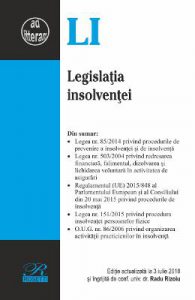 Legislatia insolventei Act. 3 iulie 2018