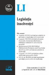 Legislatia insolventei Act. 3 iulie 2018