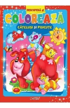 Catelusi si pisicute. Descopera si coloreaza