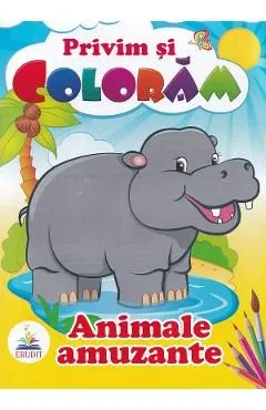 Animale amuzante. Privim si coloram de Autor Anonim