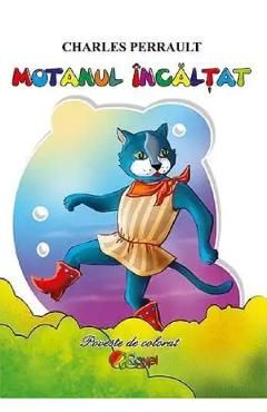 Motanul incaltat. Poveste de colorat